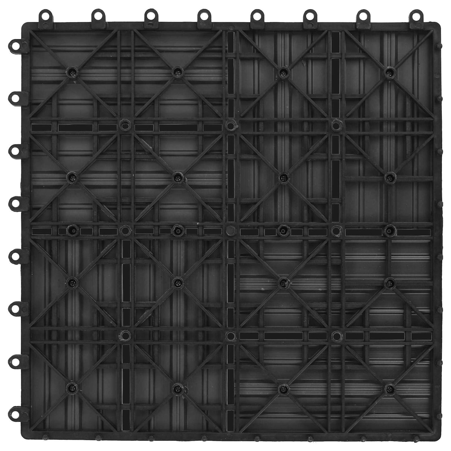 Decking Tile 11 pcs Grey 30 x 30 cm WPC