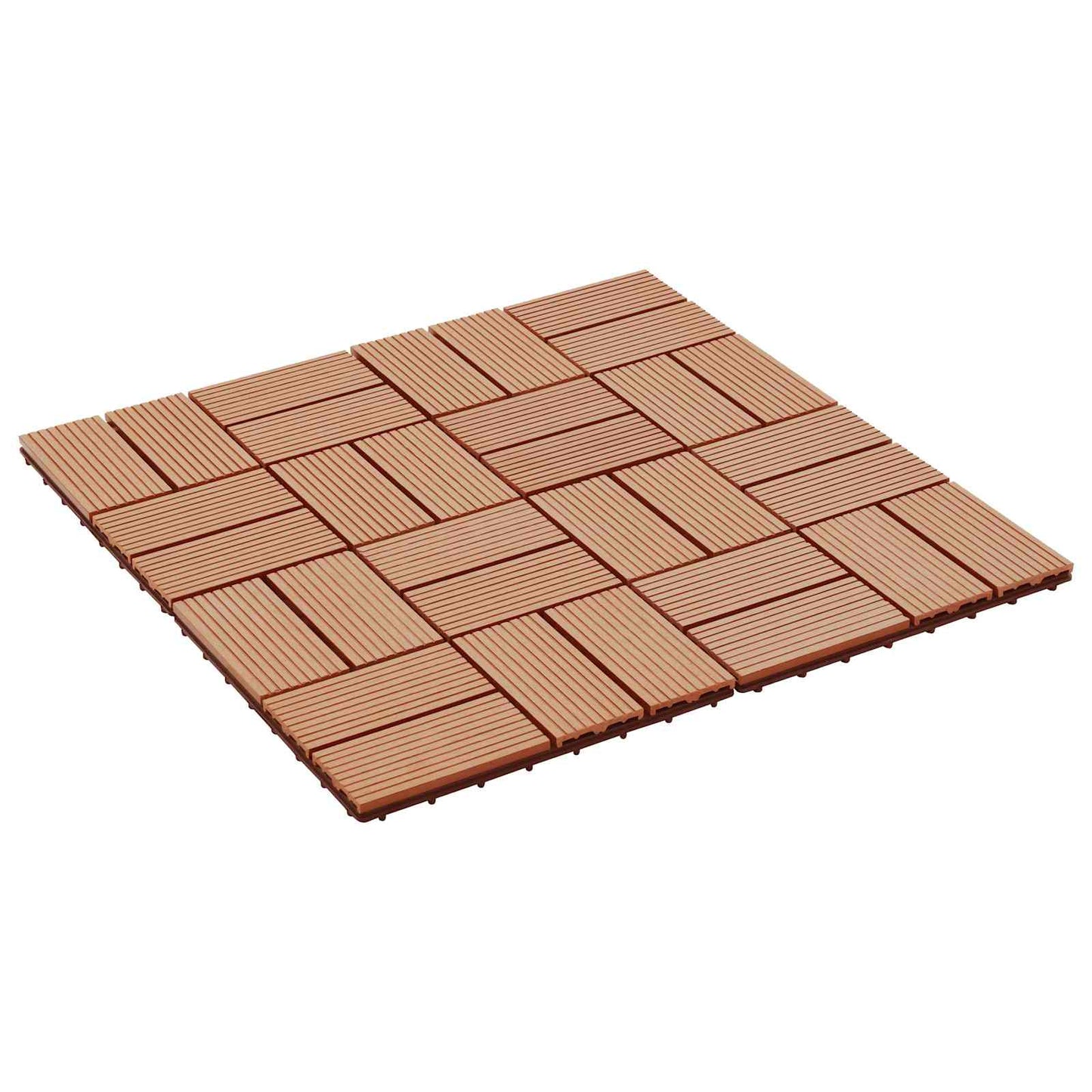 Decking Tile 11 pcs Teak 30 x 30 cm WPC