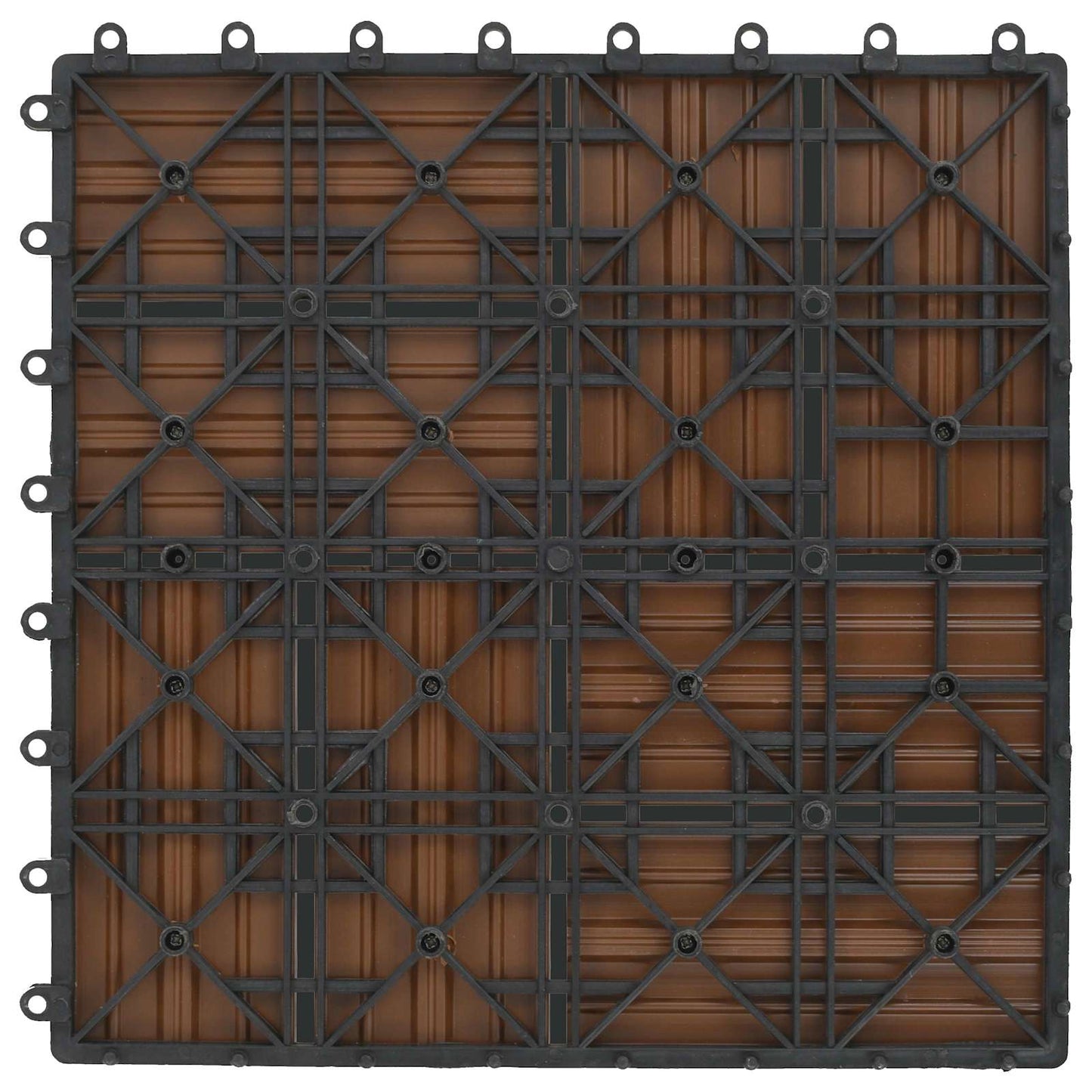 Decking Tile 11 pcs Teak 30 x 30 cm WPC