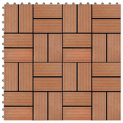 Decking Tile 11 pcs Teak 30 x 30 cm WPC