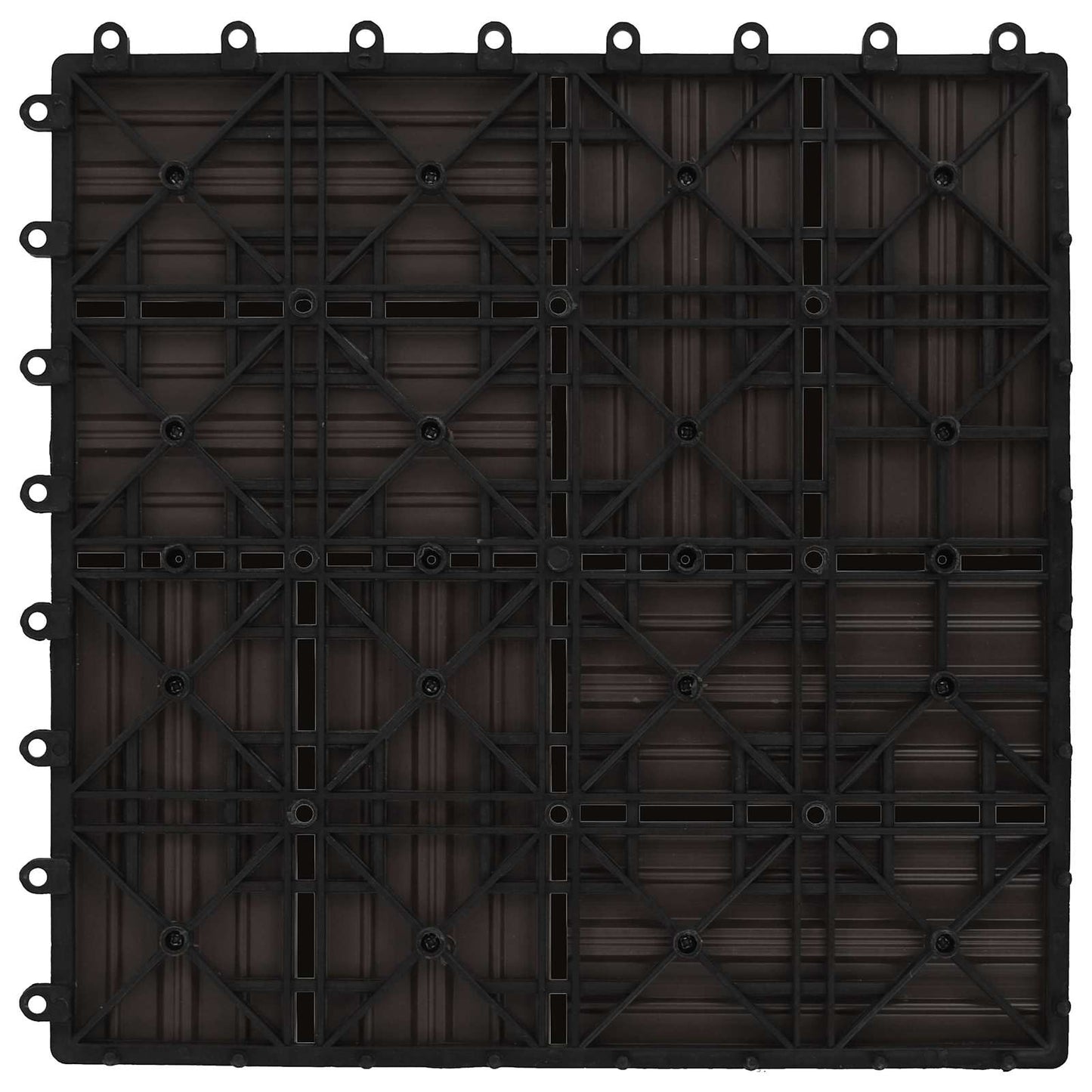 Decking Tile 11 pcs Dark Brown 30 x 30 cm WPC