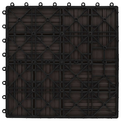 Decking Tile 11 pcs Dark Brown 30 x 30 cm WPC