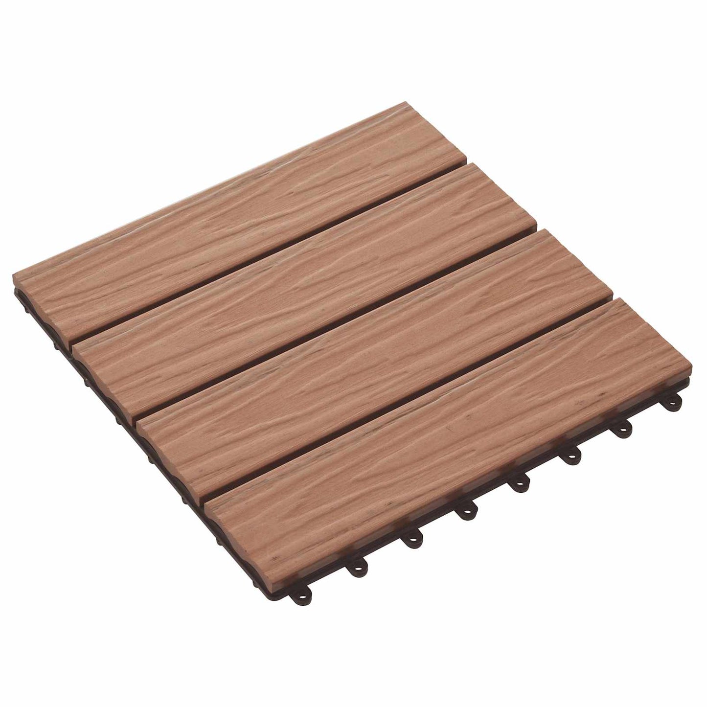 Decking Tile 3D Design 11 pcs Light Brown 30 x 30 cm WPC
