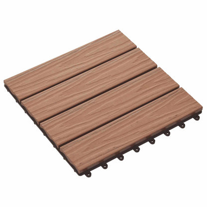 Decking Tile 3D Design 11 pcs Light Brown 30 x 30 cm WPC