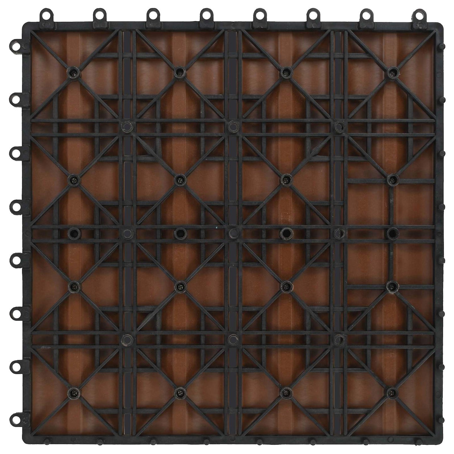 Decking Tile 3D Design 11 pcs Light Brown 30 x 30 cm WPC