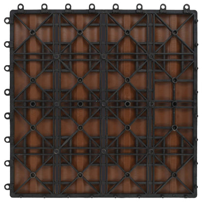 Decking Tile 3D Design 11 pcs Light Brown 30 x 30 cm WPC