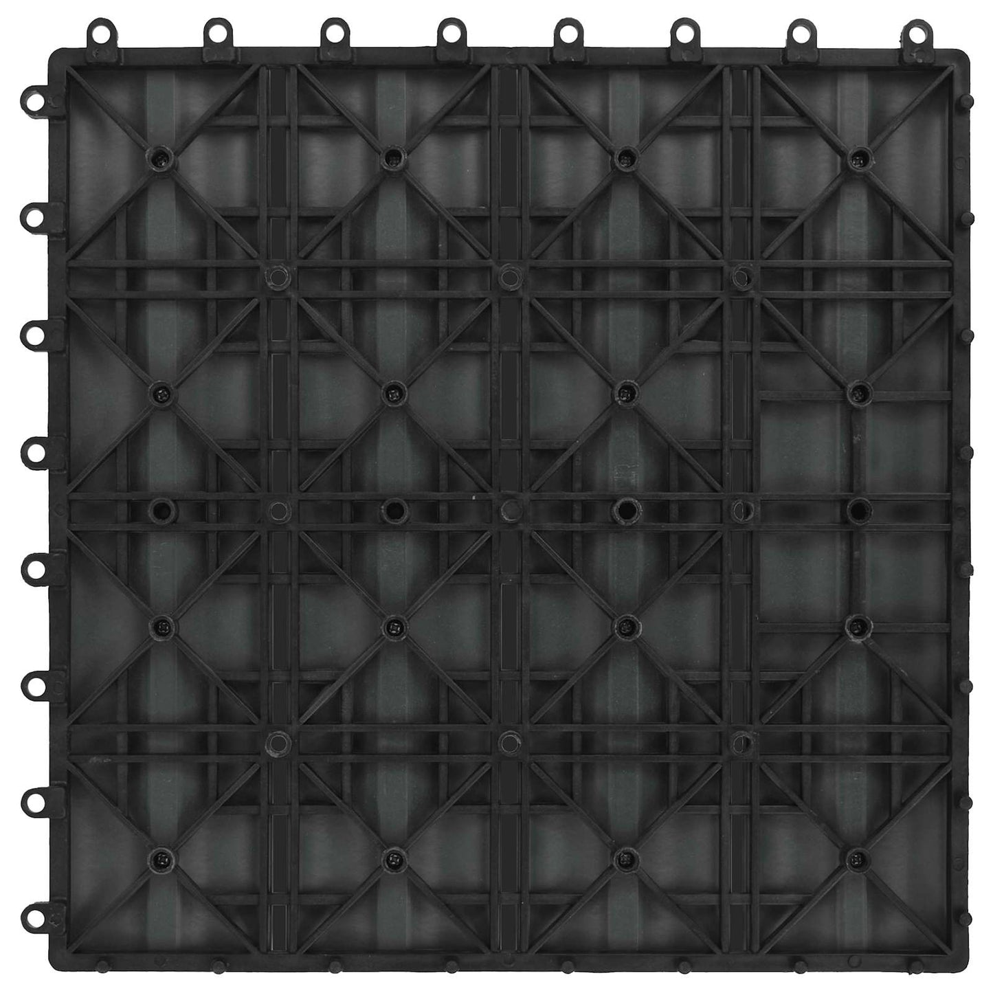 Decking Tile 3D Design 11 pcs Grey 30 x 30 cm WPC