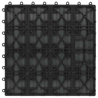 Decking Tile 3D Design 11 pcs Grey 30 x 30 cm WPC