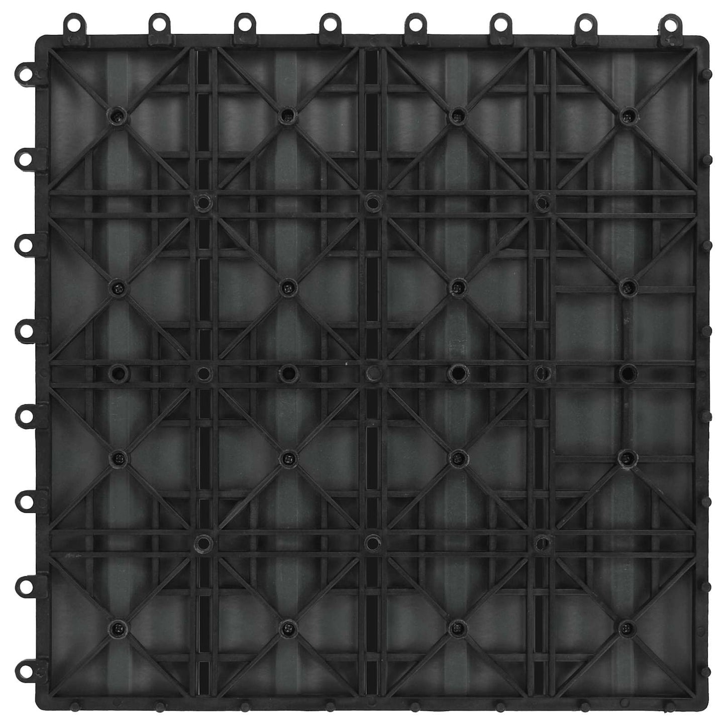 Decking Tile 3D Design 11 pcs Black 30 x 30 cm WPC
