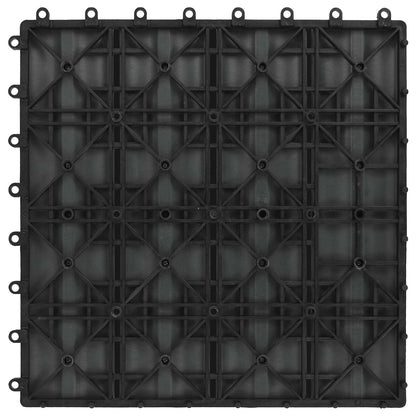 Decking Tile 3D Design 11 pcs Black 30 x 30 cm WPC