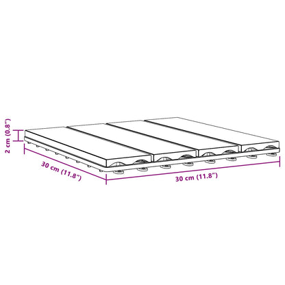 Decking Tile 3D Design 11 pcs Black 30 x 30 cm WPC