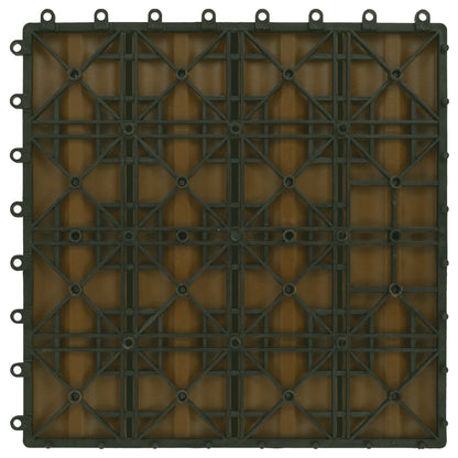 Decking Tile 3D Design 11 pcs Teak 30 x 30 cm WPC