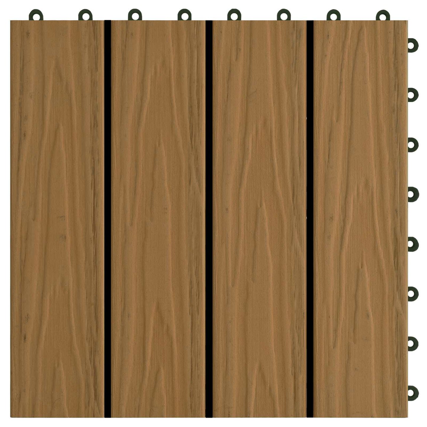 Decking Tile 3D Design 11 pcs Teak 30 x 30 cm WPC