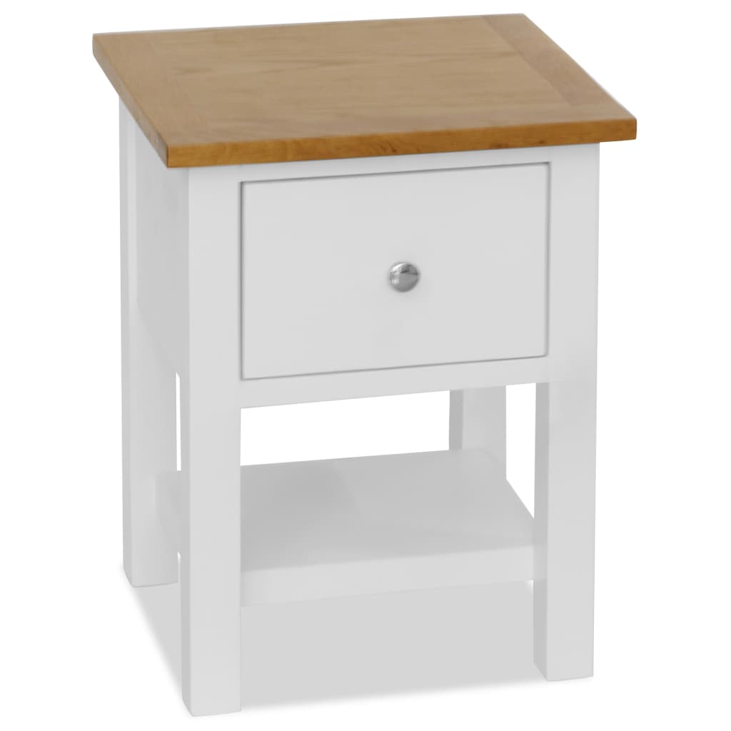 247121 vidaXL Nightstand 36x30x47 cm Solid Oak Wood