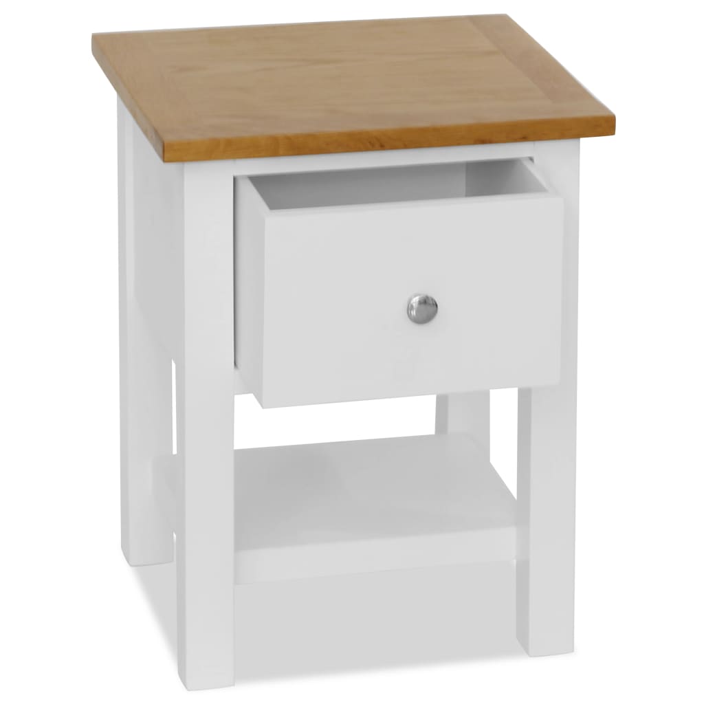 247121 vidaXL Nightstand 36x30x47 cm Solid Oak Wood