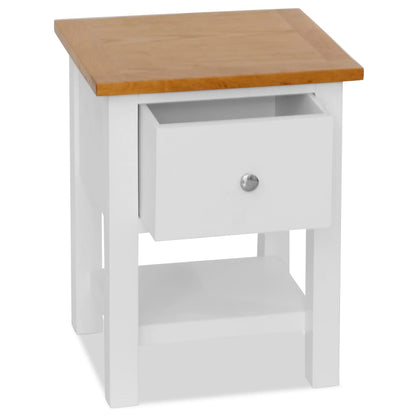 247121 vidaXL Nightstand 36x30x47 cm Solid Oak Wood