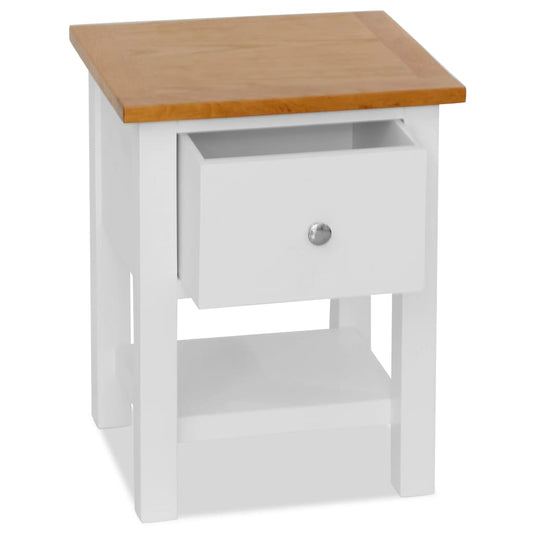 247121 vidaXL Nightstand 36x30x47 cm Solid Oak Wood