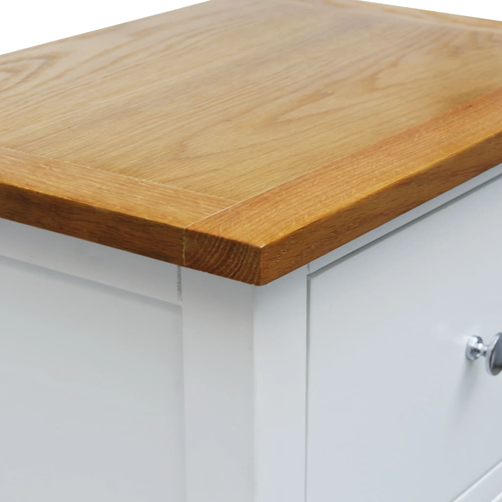 247121 vidaXL Nightstand 36x30x47 cm Solid Oak Wood