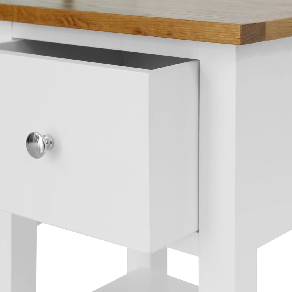 247121 vidaXL Nightstand 36x30x47 cm Solid Oak Wood