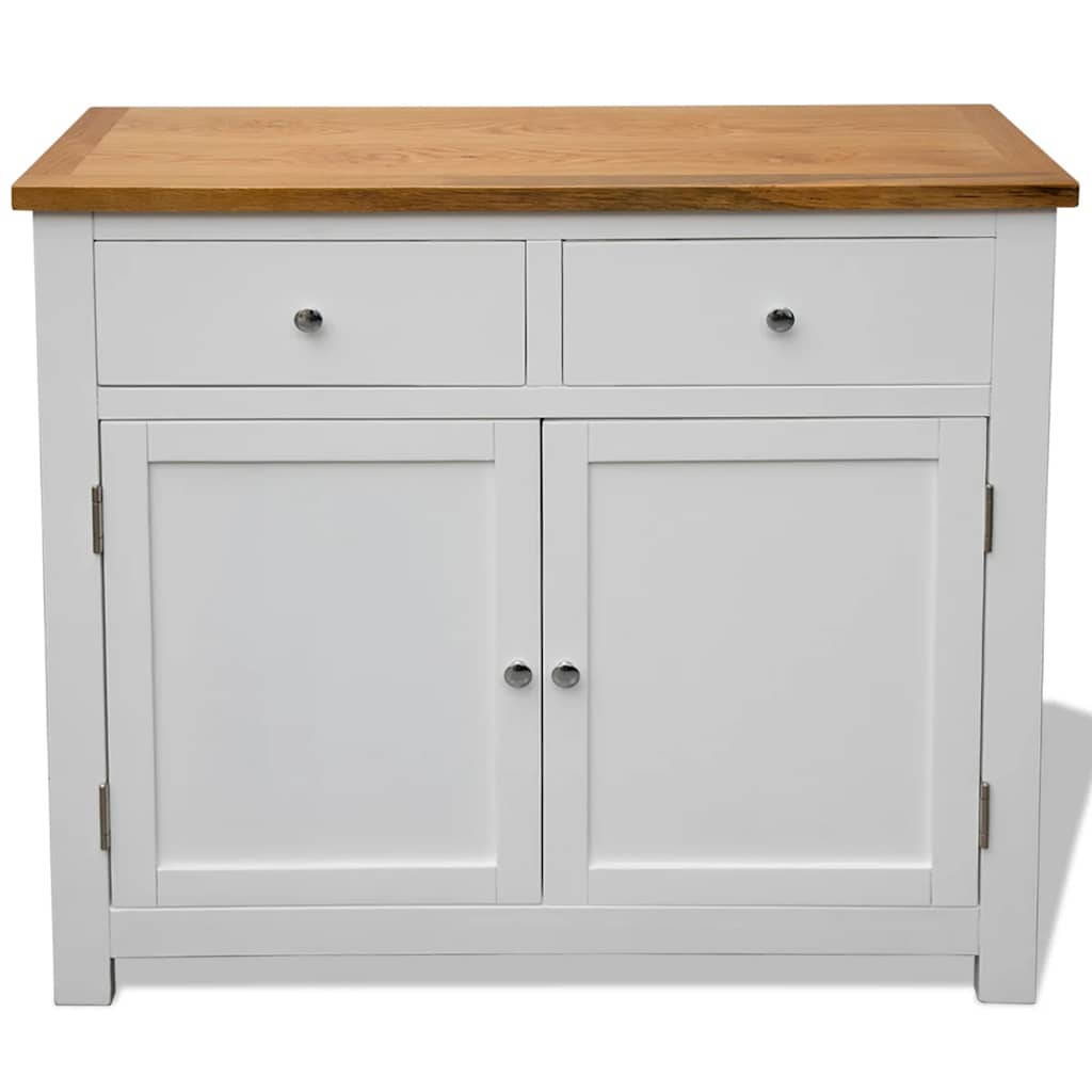 247123 vidaXL Sideboard 90x33,5x83 cm Solid Oak Wood