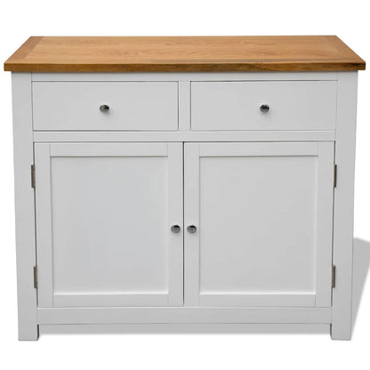 247123 vidaXL Sideboard 90x33,5x83 cm Solid Oak Wood