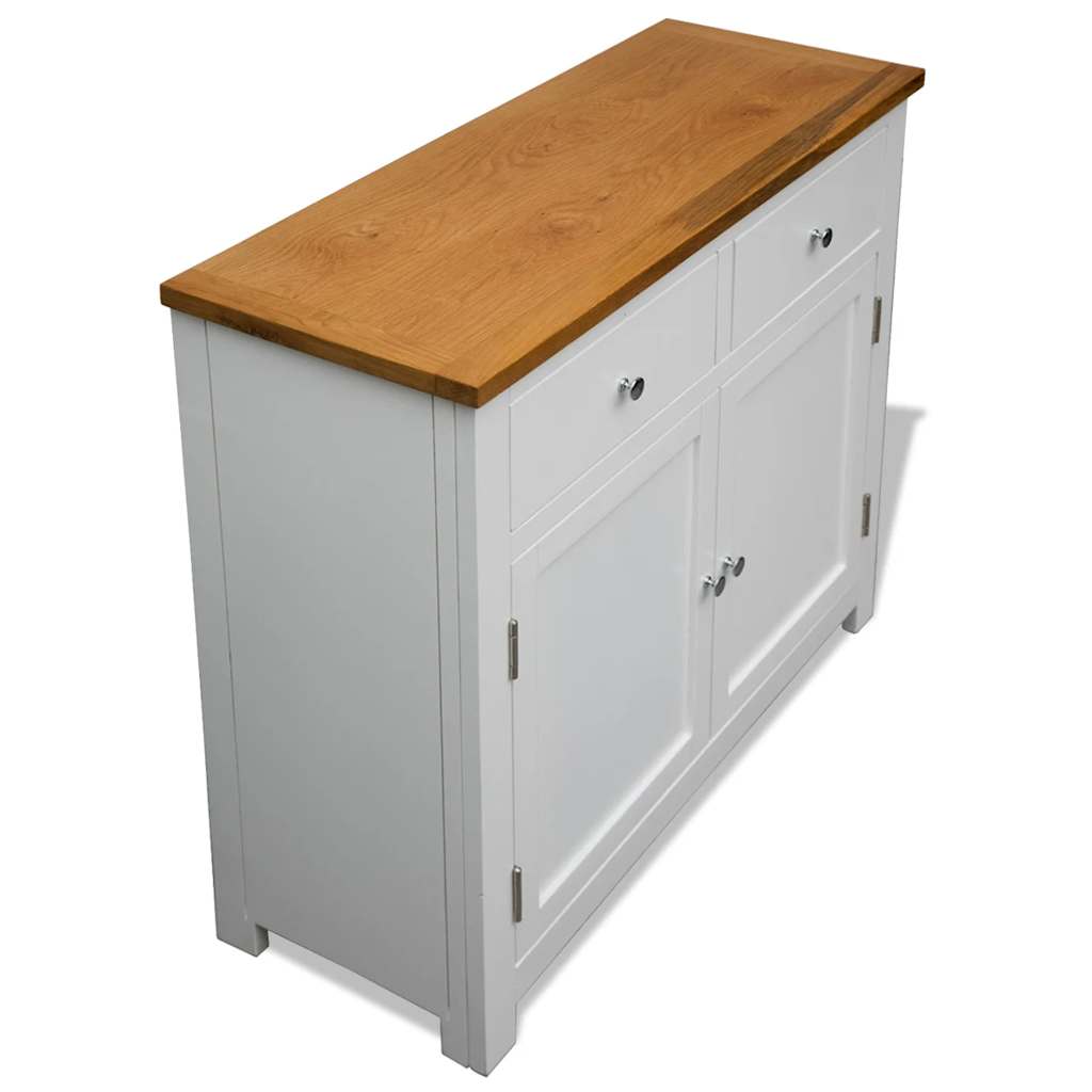 247123 vidaXL Sideboard 90x33,5x83 cm Solid Oak Wood