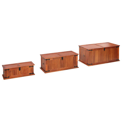247243 vidaXL Storage Chests 3 pcs Solid Acacia Wood