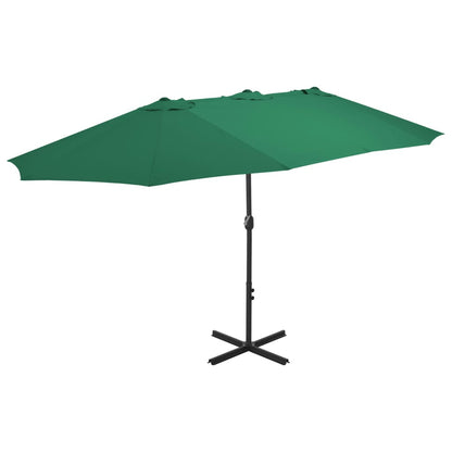 Garden Parasol | Green | Polyester fabric, Aluminium pole | Extra large