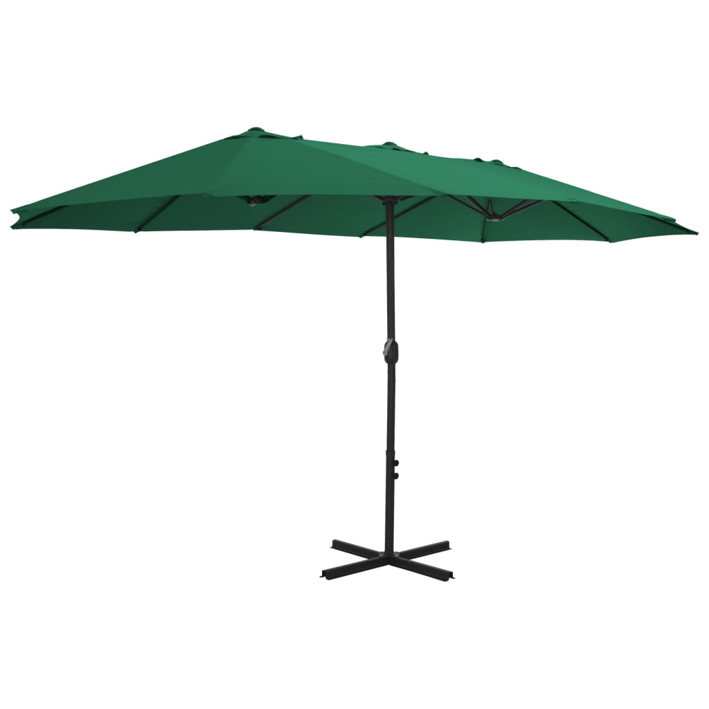 Garden Parasol | Green | Polyester fabric, Aluminium pole | Extra large
