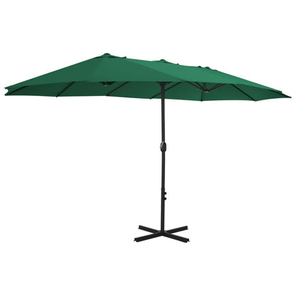 Garden Parasol | Green | Polyester fabric, Aluminium pole | Extra large