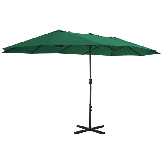 Garden Parasol | Green | Polyester fabric, Aluminium pole | Extra large