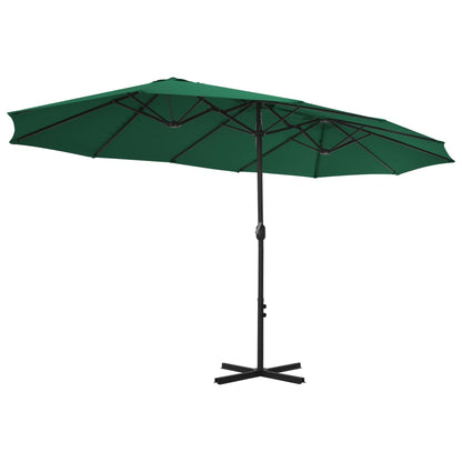 Garden Parasol | Green | Polyester fabric, Aluminium pole | Extra large