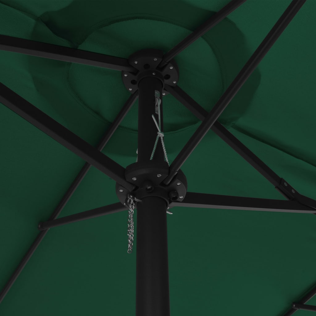 Garden Parasol | Green | Polyester fabric, Aluminium pole | Extra large