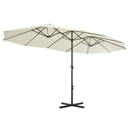 Garden Parasol with Aluminium Pole 460x270 cm Sand