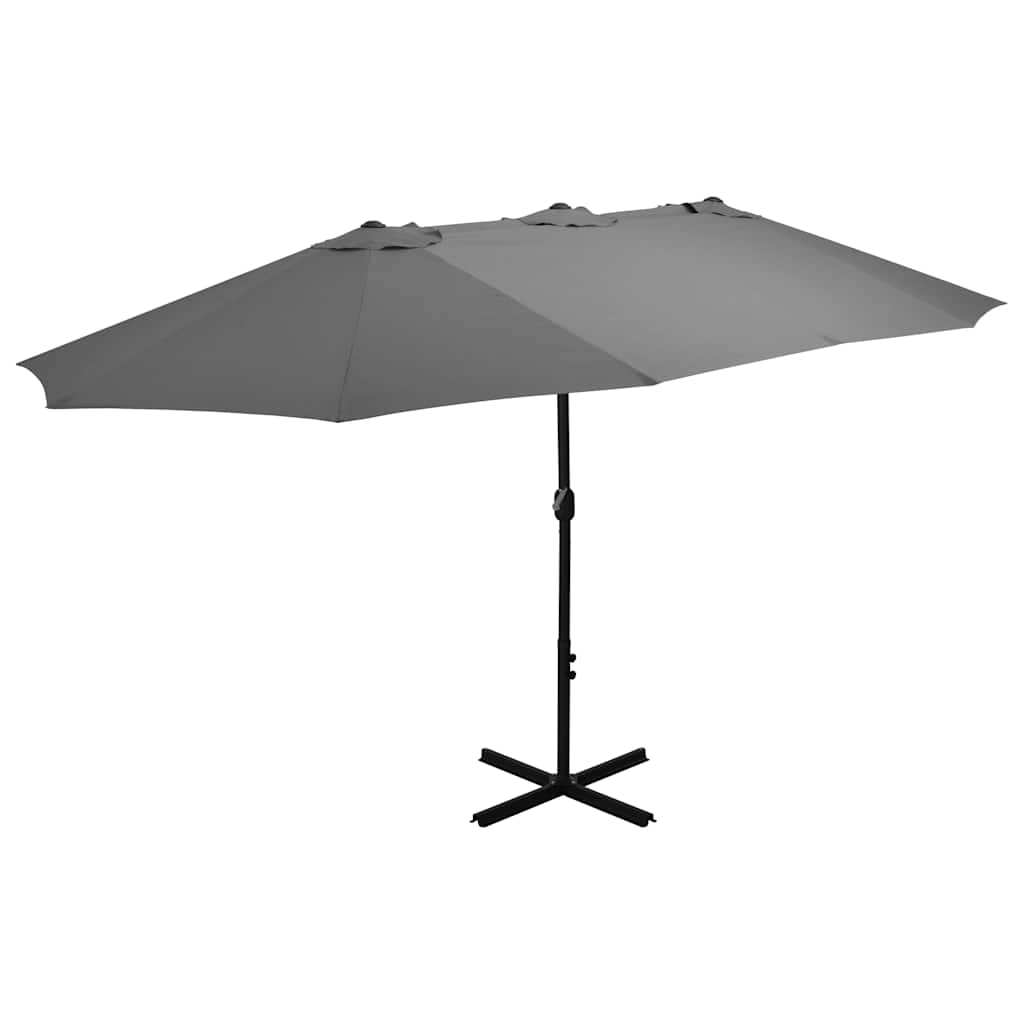 44869 vidaXL Outdoor Parasol with Aluminium Pole 460x270 cm Anthracite