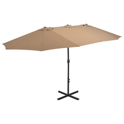 Parasol | Taupe | Polyester | Extra Large |  Height-Adjustable