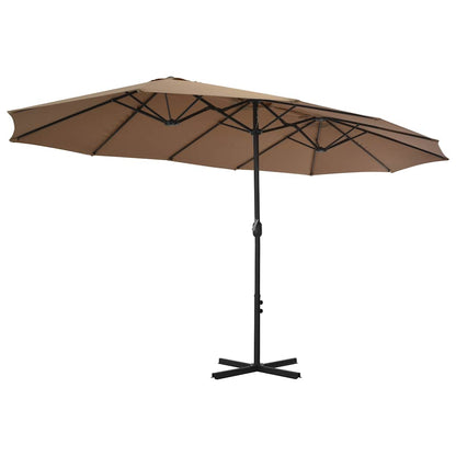 Parasol | Taupe | Polyester | Extra Large |  Height-Adjustable