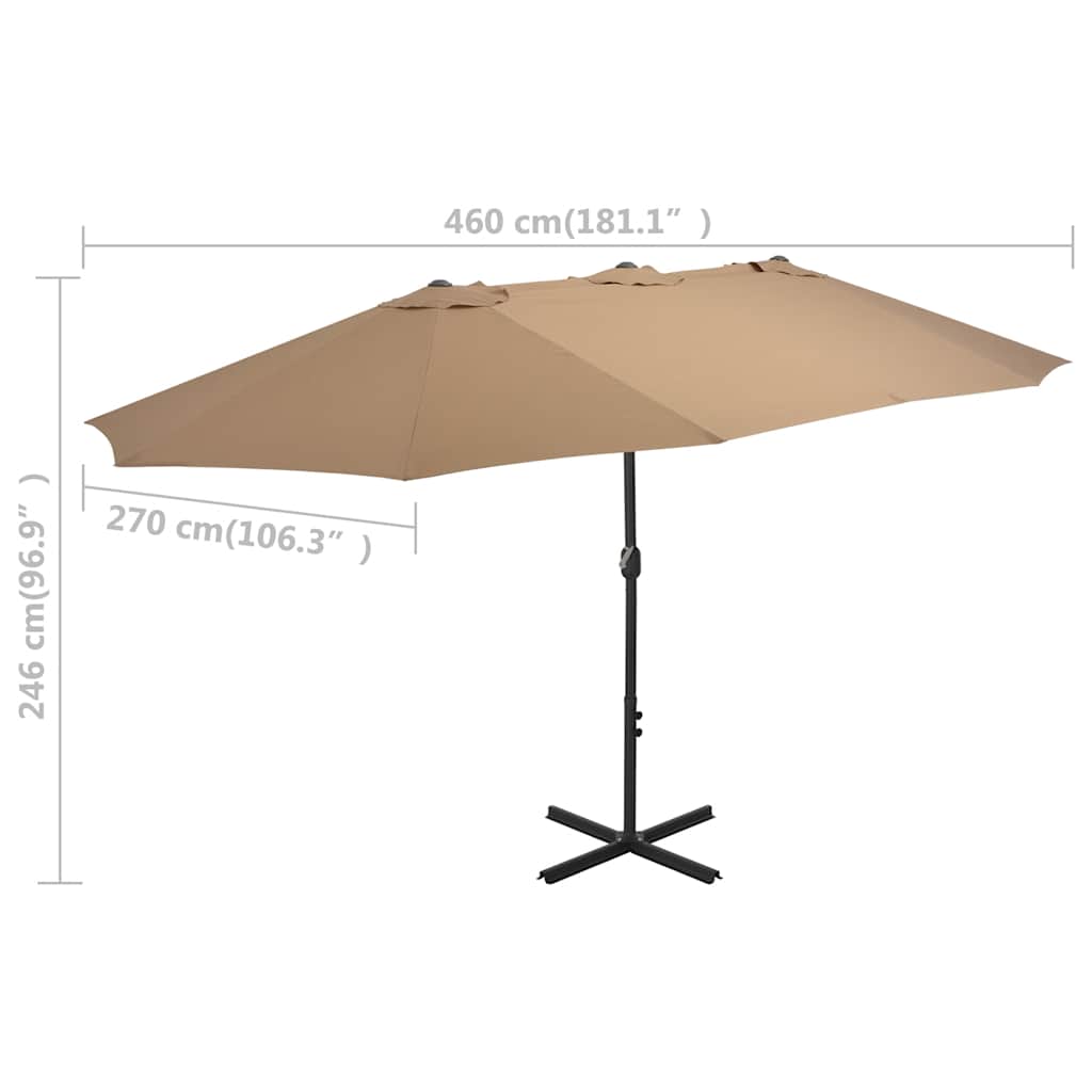 Parasol | Taupe | Polyester | Extra Large |  Height-Adjustable