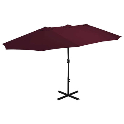 44871 vidaXL Outdoor Parasol with Aluminium Pole 460x270 cm Bordeaux Red