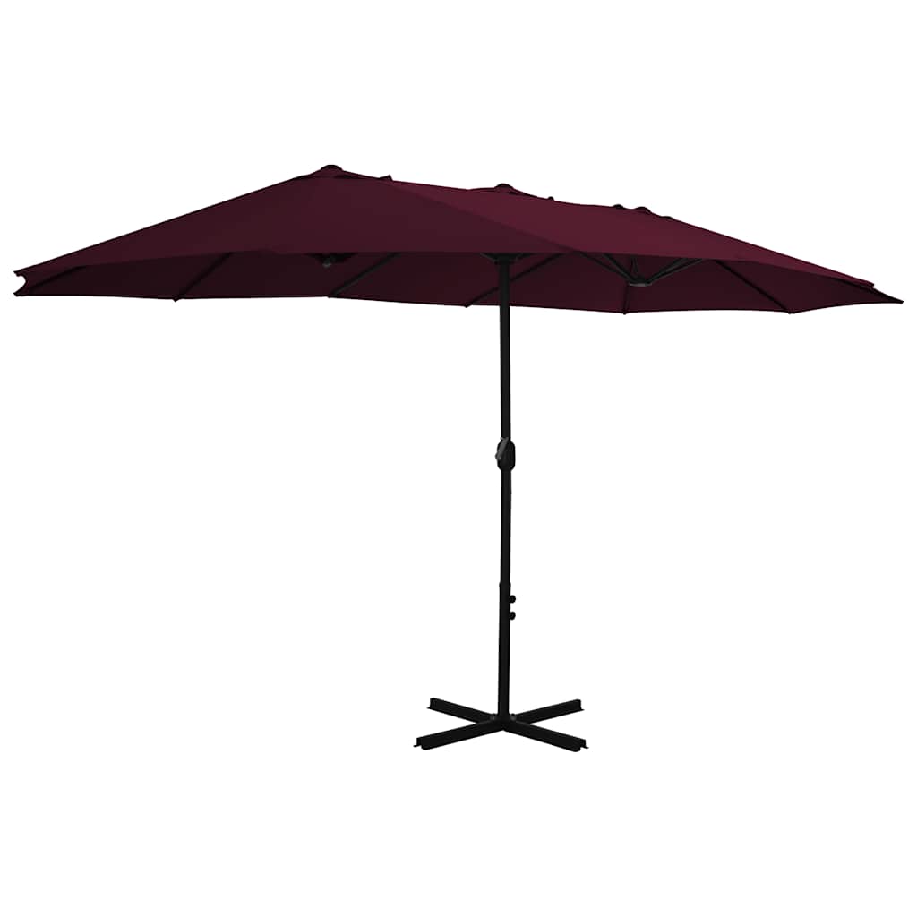 44871 vidaXL Outdoor Parasol with Aluminium Pole 460x270 cm Bordeaux Red
