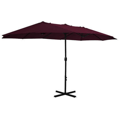 44871 vidaXL Outdoor Parasol with Aluminium Pole 460x270 cm Bordeaux Red