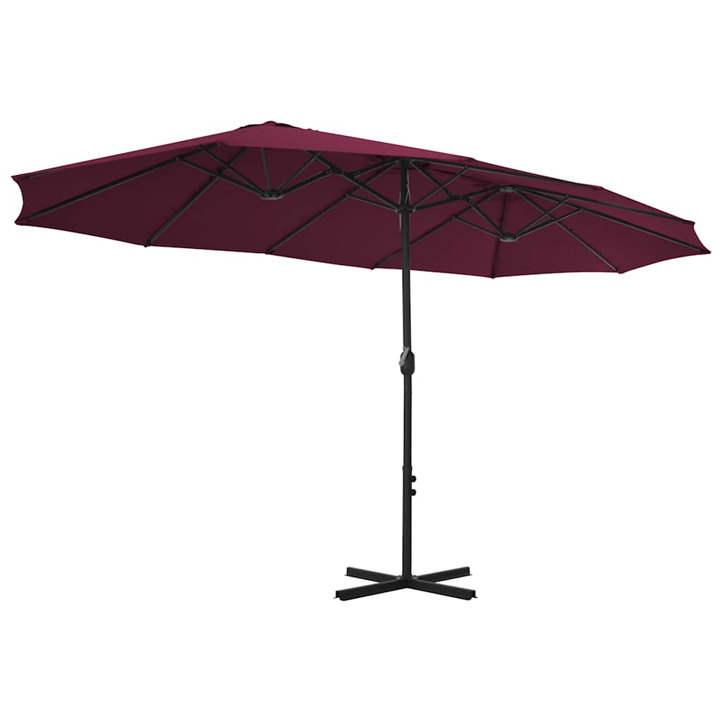 44871 vidaXL Outdoor Parasol with Aluminium Pole 460x270 cm Bordeaux Red