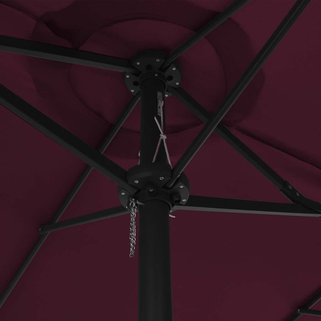 44871 vidaXL Outdoor Parasol with Aluminium Pole 460x270 cm Bordeaux Red