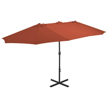 44872 vidaXL Outdoor Parasol with Aluminium Pole 460x270 cm Terracotta