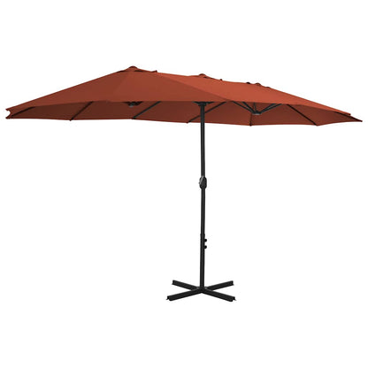 44872 vidaXL Outdoor Parasol with Aluminium Pole 460x270 cm Terracotta