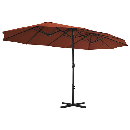 44872 vidaXL Outdoor Parasol with Aluminium Pole 460x270 cm Terracotta