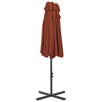 44872 vidaXL Outdoor Parasol with Aluminium Pole 460x270 cm Terracotta
