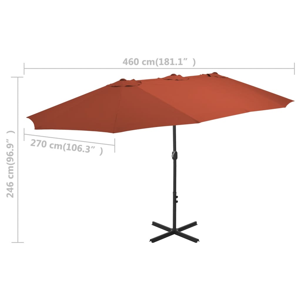 Garden Parasol | Terracotta | Polyester | Extra Large