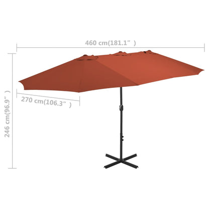 Garden Parasol | Terracotta | Polyester | Extra Large
