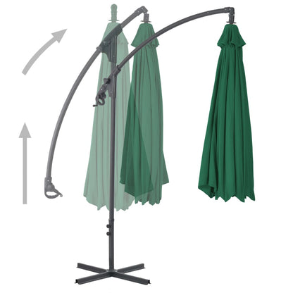 Cantilever Garden Parasol | Green | Polyester | Large | Tiltable